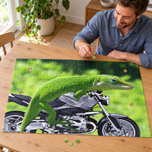 Grüner Hawaiian-Gecko-Reiter-Puzzle Puzzle