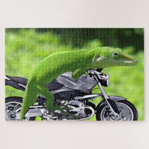 Grüner Hawaiian-Gecko-Reiter-Puzzle Puzzle