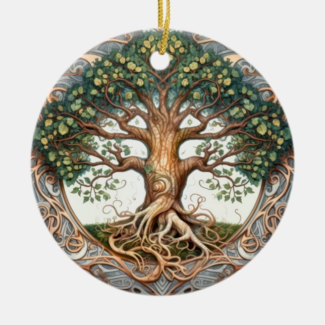 Grüner Heidenbaum Keramik Ornament (Vorne)