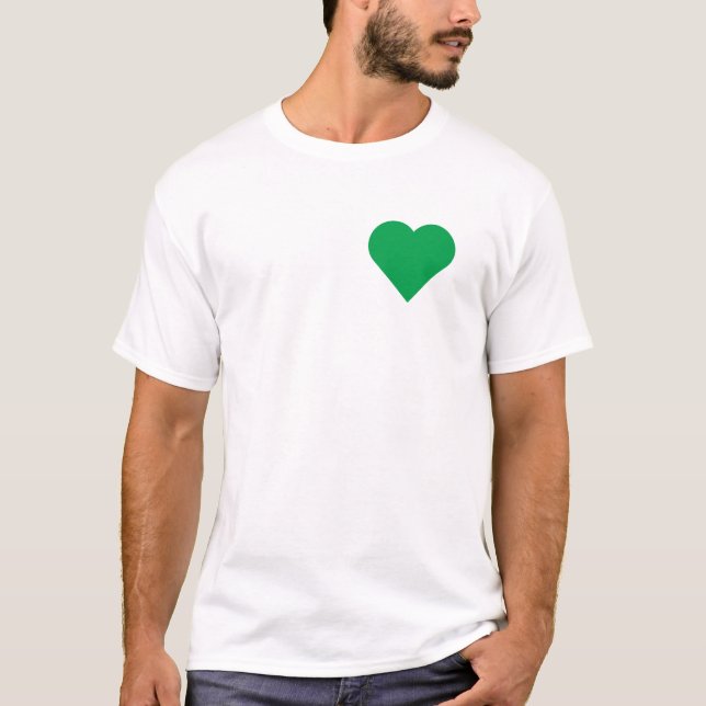 Grüner Herz-T - Shirt (Vorderseite)