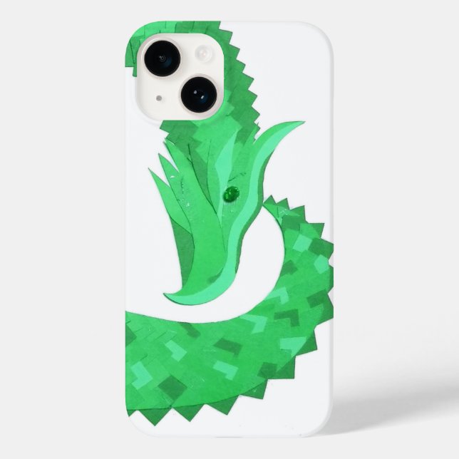 Grüner Herzdrache auf Weiß Case-Mate iPhone Hülle (Rückseite)