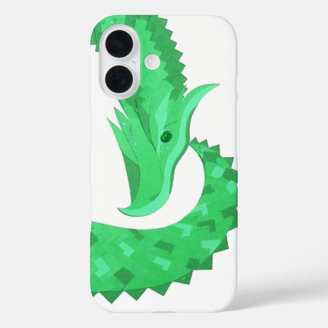Grüner Herzdrache auf Weiß Case-Mate iPhone Hülle (Rückseite)
