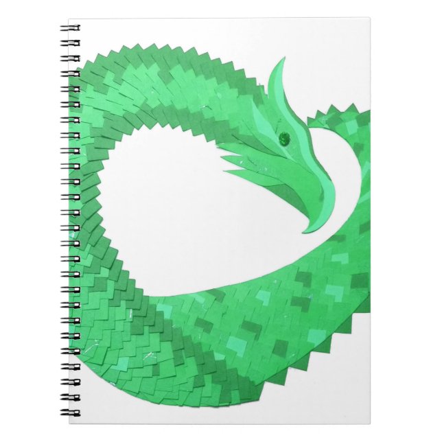 Grüner Herzdrache auf Weiß Notizblock (Vorderseite)