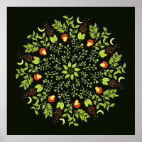 Grüner Hexentrank Pilz verlasse Pflanze Mandala
