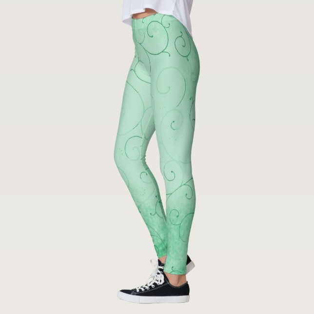 Grüner Hintergrund Leggings (Links)
