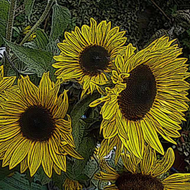 grüner Hintergrund mit großen gelben Blume Puzzle (Von Creator hochgeladen)