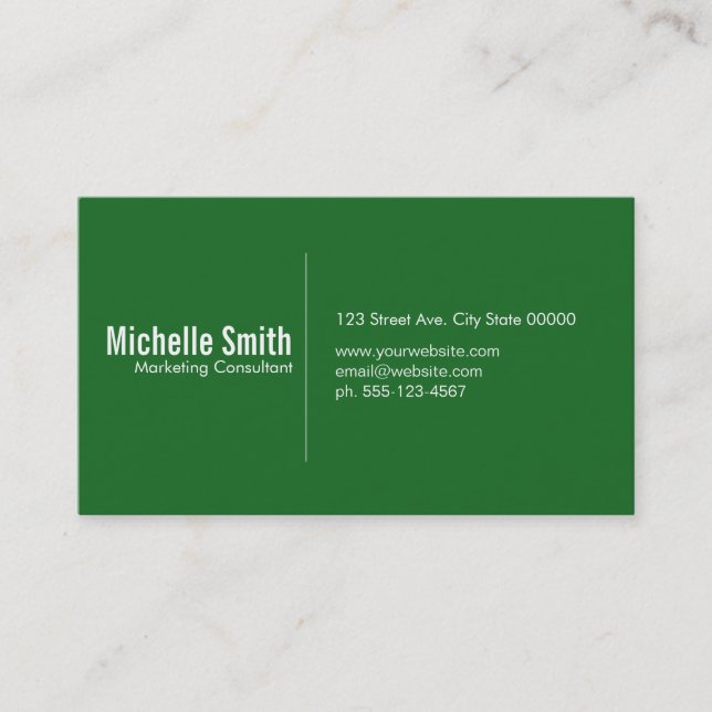Grüner Hintergrund mit Trennlinie Visitenkarte (Vorderseite)