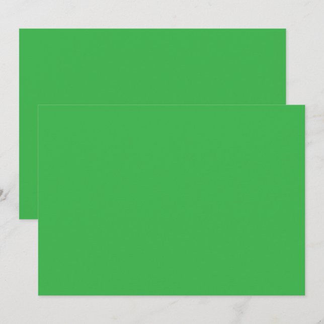 grüner Hintergrund mit weißem Rand Dankeskarte (Vorne/Hinten)