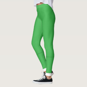grüner Hintergrund mit weißem Rand Leggings