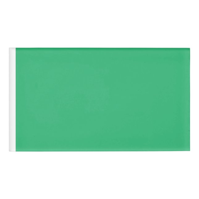 grüner Hintergrund mit weißem Rand Namenschild (Vorderseite)