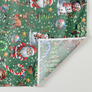 Grüner Hintergrund Weihnachtsdekorationsmuster Wandteppich