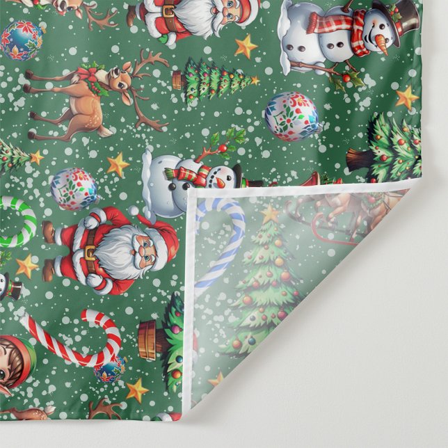 Grüner Hintergrund Weihnachtsdekorationsmuster Wandteppich (Von Creator hochgeladen)