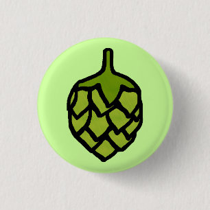 Grüner Hopfen Pflanze Bier Button