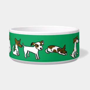 Grüner Hunde Napf mit Jack Russell Cartoon