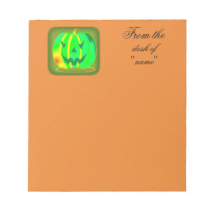 Grüner Jack o'lantern Halloween Thunder_Cove Notizblock