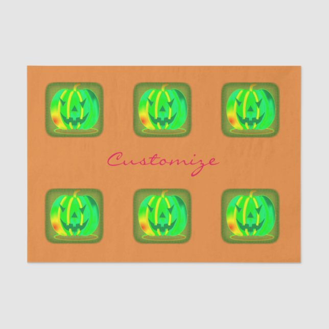 Grüner Jack o'lantern Halloween Thunder_Cove Seidenpapier (Vorderseite)