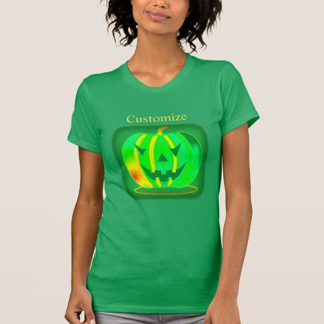 Grüner Jack o'lantern Halloween Thunder_Cove T-Shirt (Vorderseite)