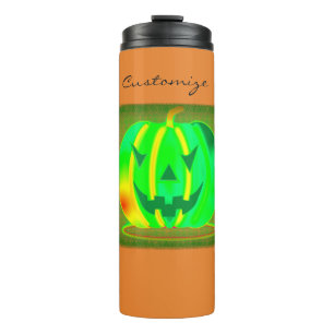 Grüner Jack o'lantern Halloween Thunder_Cove Thermosbecher