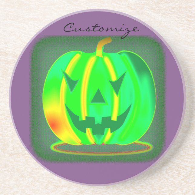 Grüner Jack o'lantern Halloween Thunder_Cove Untersetzer (Vorne)