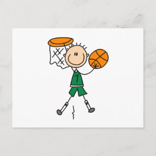 Grüner Junge Basketballspieler T-Shirts und Gesche Postkarte