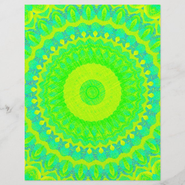 Grüner Kaleidoskop Bulk Scrapbook Papier Seiten (Vorne)