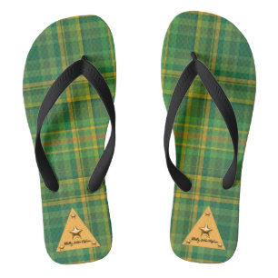 Grüner Karierter Dreh Flop Flip Flops