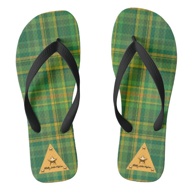 Grüner Karierter Dreh Flop Flip Flops (Fußbett)