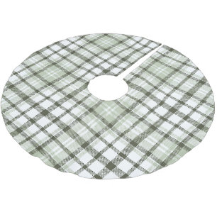 Grüner Karo-Weihnachtsbaum-Basisabdeckung. Polyester Weihnachtsbaumdecke