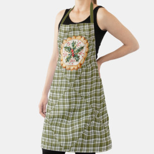 Grüner Karo-Weihnachtsplätzchen Schürze