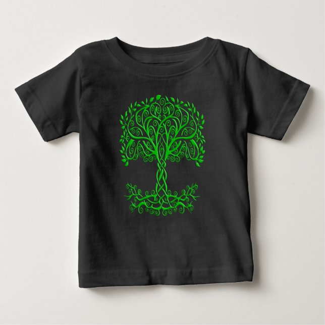 Grüner Keltenbaum Baby T-shirt (Vorderseite)