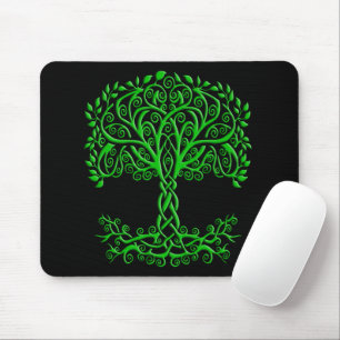 Grüner Keltenbaum Mousepad