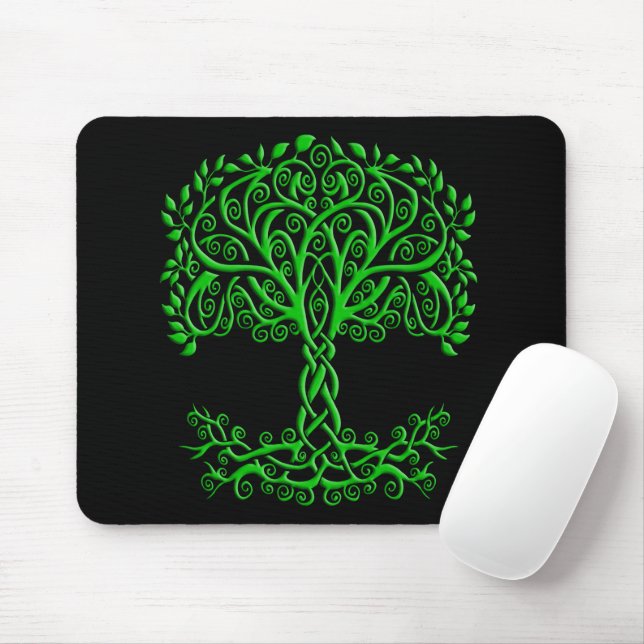 Grüner Keltenbaum Mousepad (Mit Mouse)