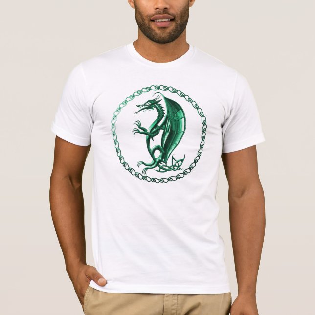 Grüner keltischer Drache T-Shirt (Vorderseite)