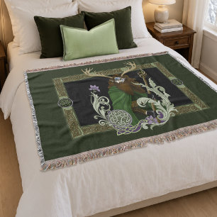 Grüner keltischer Geweihmann Decke