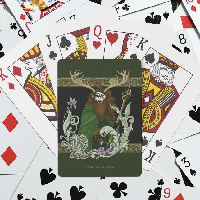 Grüner keltischer Geweihmann  Spielkarten (Von Creator hochgeladen)