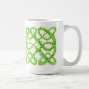 GRÜNER KELTISCHER KNOTEN Hohe weiße Tasse