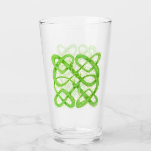 Grüner keltischer Knoten Pint Bierglas Glas