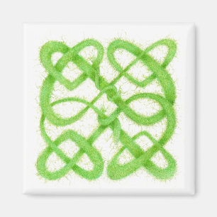 GRÜNER KELTISCHER KNOTEN Quadratischer Magnet