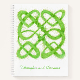 GRÜNER KELTISCHER KNOTEN Spiralblock 8,5x11 Notizbuch