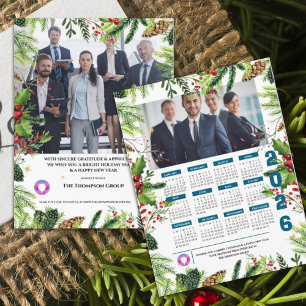 Grüner Kiefern-Firmen-Fotokalender Weihnachten