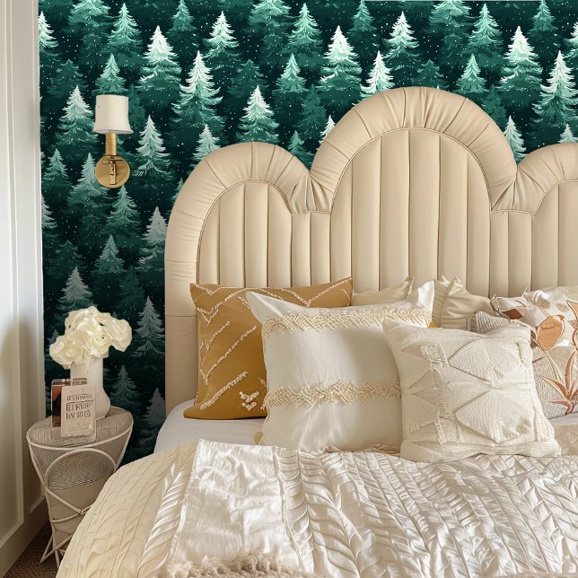 Grüner Kiefernwald Tapete (Green Pine Forest Wallpaper)