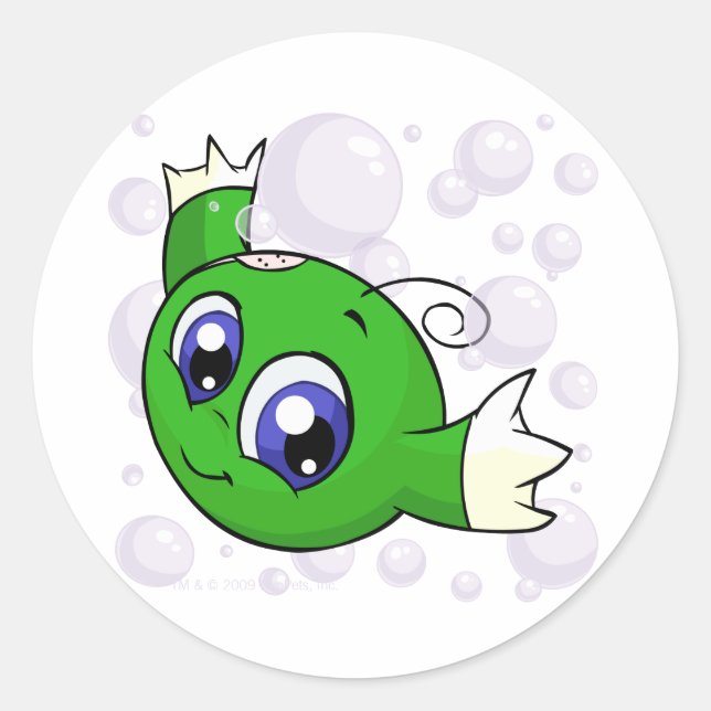 Grüner Kiko durch den Kiko-See schwingt Runder Aufkleber (Vorderseite)