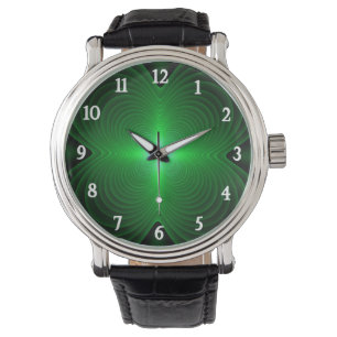 Grüner Klee Armbanduhr