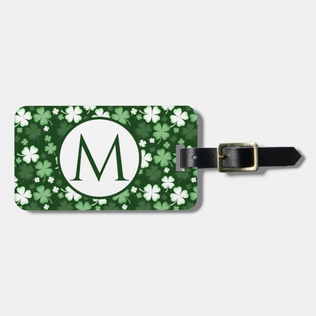 Grüner Kleeblatt, St. Patrick's Day Gepäckanhänger (Vorderseite horizontal)