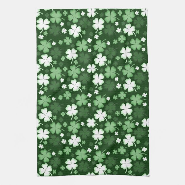 Grüner Kleeblatt, St. Patrick's Day Geschirrtuch (Vertikal)