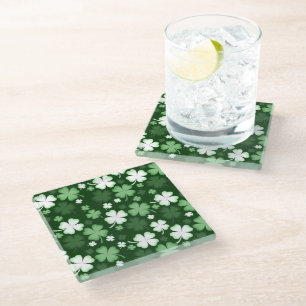 Grüner Kleeblatt, St. Patrick's Day Glasuntersetzer
