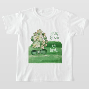 Grüner Kleeblatt-Wasserfarbe Shamrock T-Shirt
