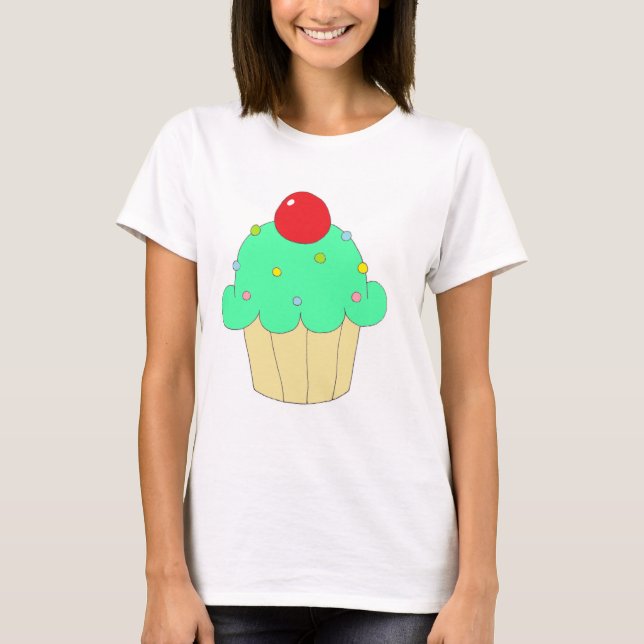 Grüner kleiner Kuchen T-Shirt (Vorderseite)