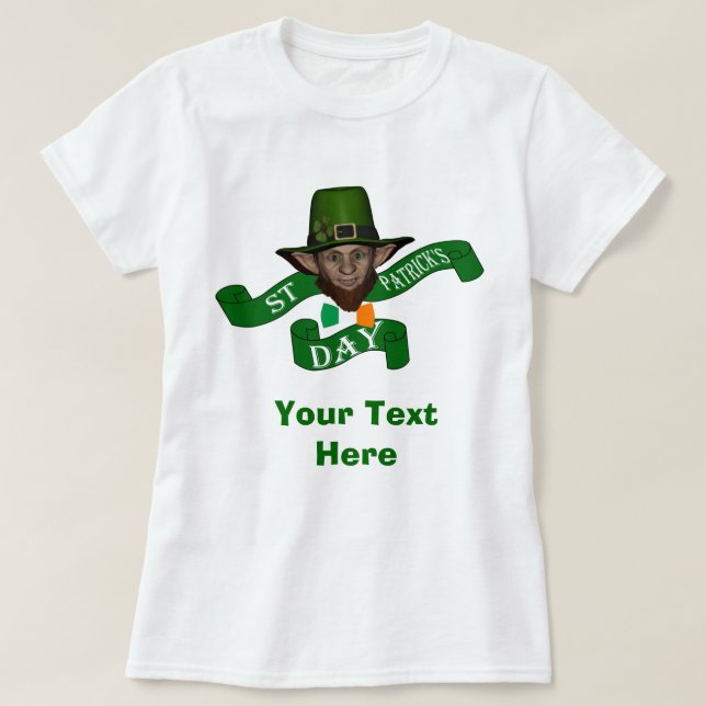 Grüner Kobold St. Patrick T-Shirt (Design vorne)