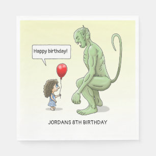 Grüner Kobolds Frohen Geburtstag Serviette